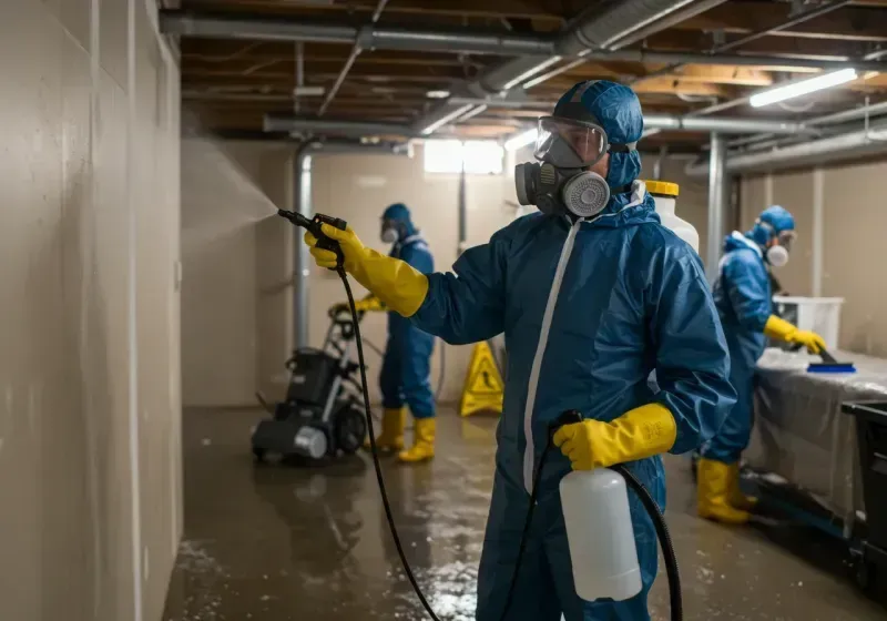 Basement Sanitization and Antimicrobial Treatment process in Marengo, IL